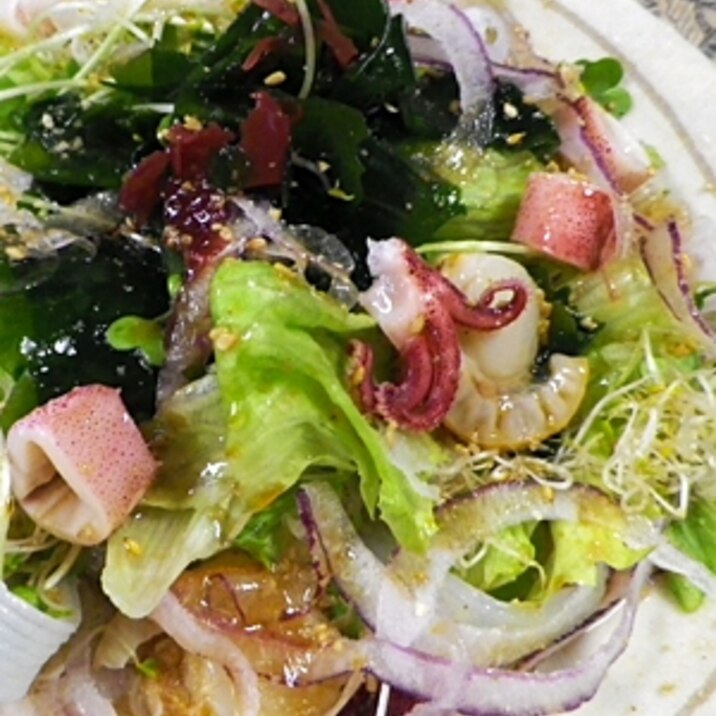 海藻蒟蒻海鮮サラダ